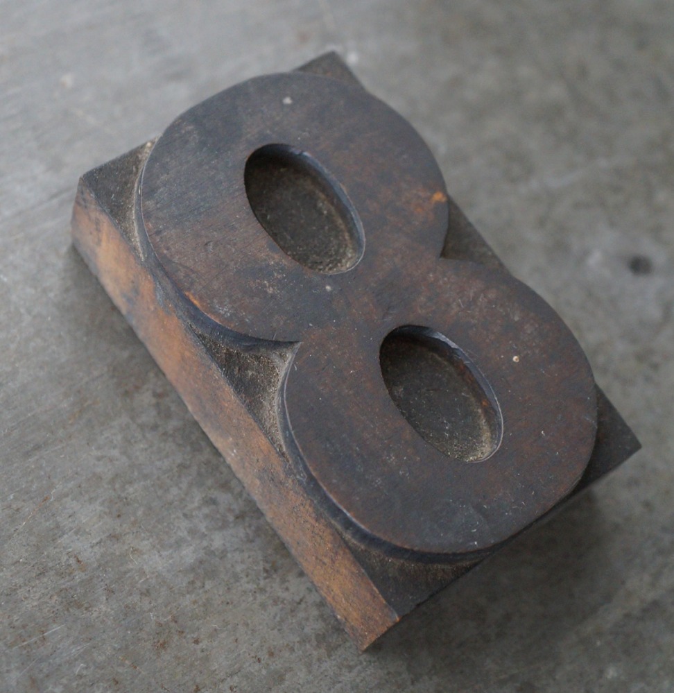 画像3: U.S.A. antique Letterpress 【8】アメリカアンティーク 木製プリンターブロック BIG/Ｈ7.5ｃｍ ヴィンテージ スタンプ ビンテージ はんこ 数字 1900-40's 
