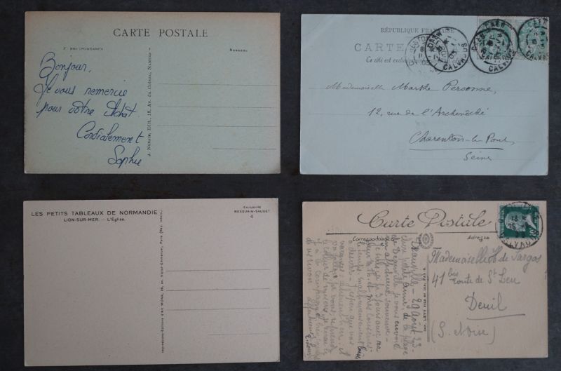 画像3: FRANCE antique POST CARD 4pcs フランスアンティー ポストカード 4枚セット  ヴィンテージ 葉書 ビンテージ 1900-30's