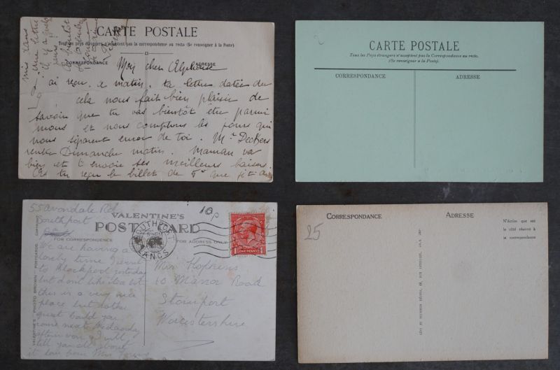 画像3: FRANCE antique POST CARD 4pcs フランスアンティー ポストカード 4枚セット  ヴィンテージ 葉書 ビンテージ 1900-30's