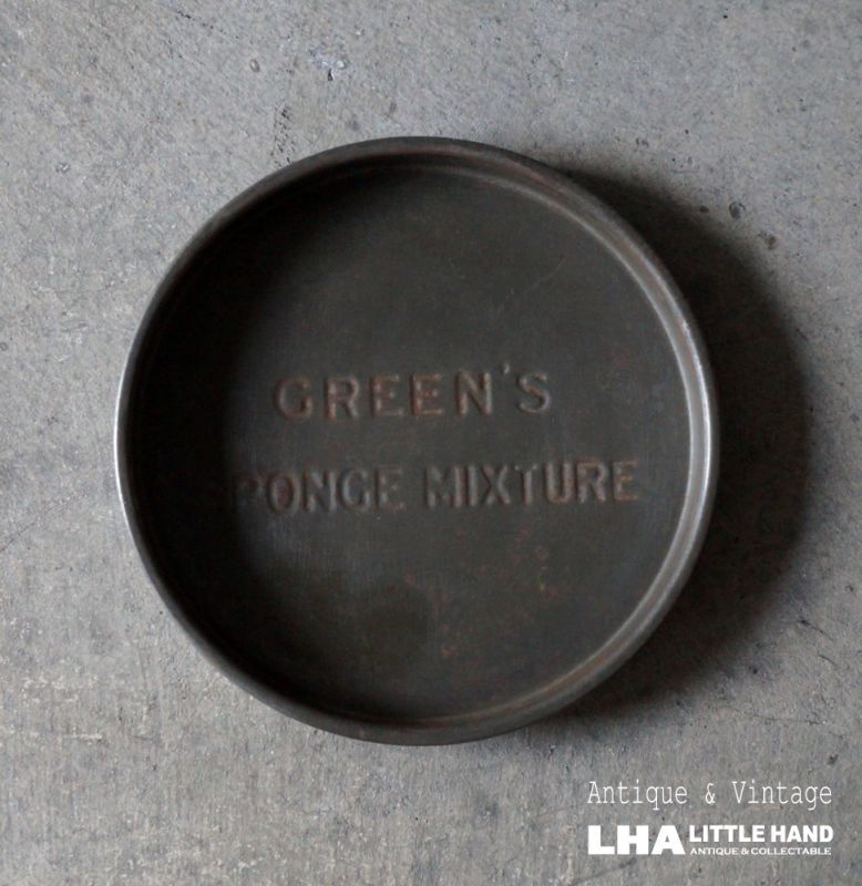 ENGLAND antique GREEN'S SPONGE MIXTURE Baking Tin イギリス