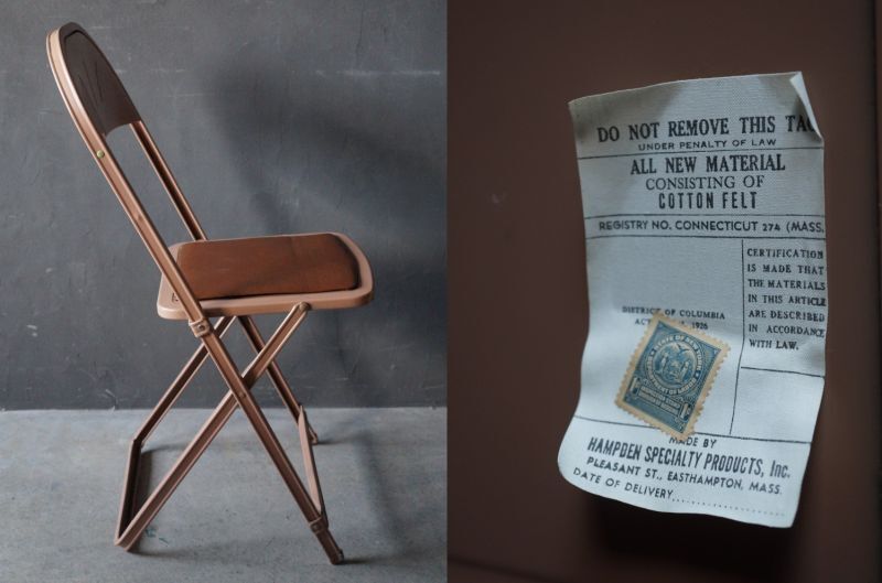 U.S.A. antique HAMPDEN SPELIALTY PRODUCTS Inc. FOLDING CHAIR