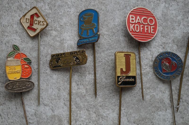 画像4: SALE【50%OFF】NETHERLANDS antique ADVERTISING HAT PINS 12pcs オランダアンティーク ハットピン ヴィンテージ 12本SET 1960-80's