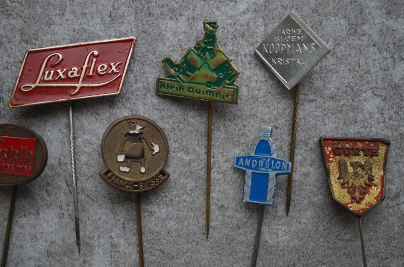 SALE【50%OFF】NETHERLANDS antique ADVERTISING HAT PINS 12pcs オランダアンティーク ハットピン  ヴィンテージ 12本SET 1960-80's - LITTLE HAND ANTIQUE 【LHA】