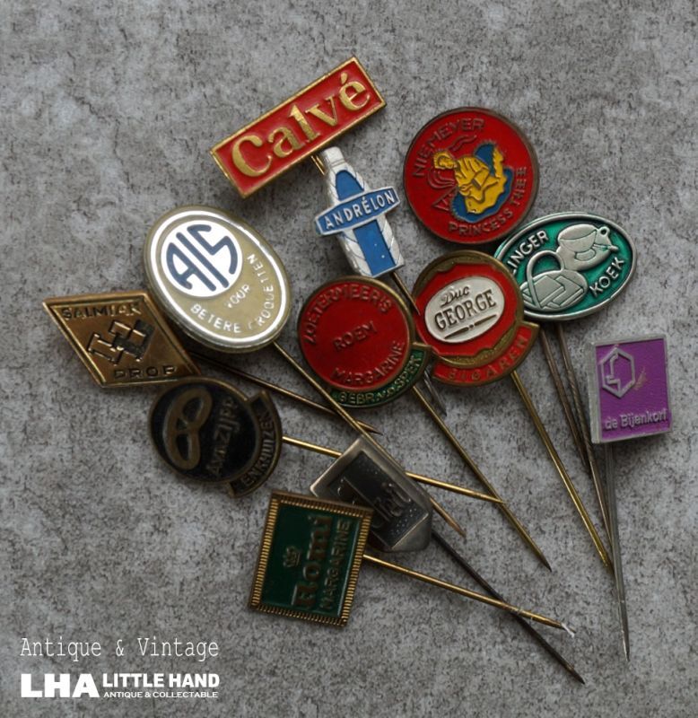 SALE【50%OFF】NETHERLANDS antique ADVERTISING HAT PINS 12pcs