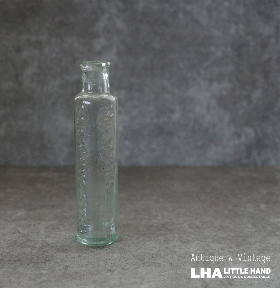 画像1: ENGLAND antique Glass Bottle イギリスアンティーク ガラスボトル H12.3cm ガラス瓶 1900-20's