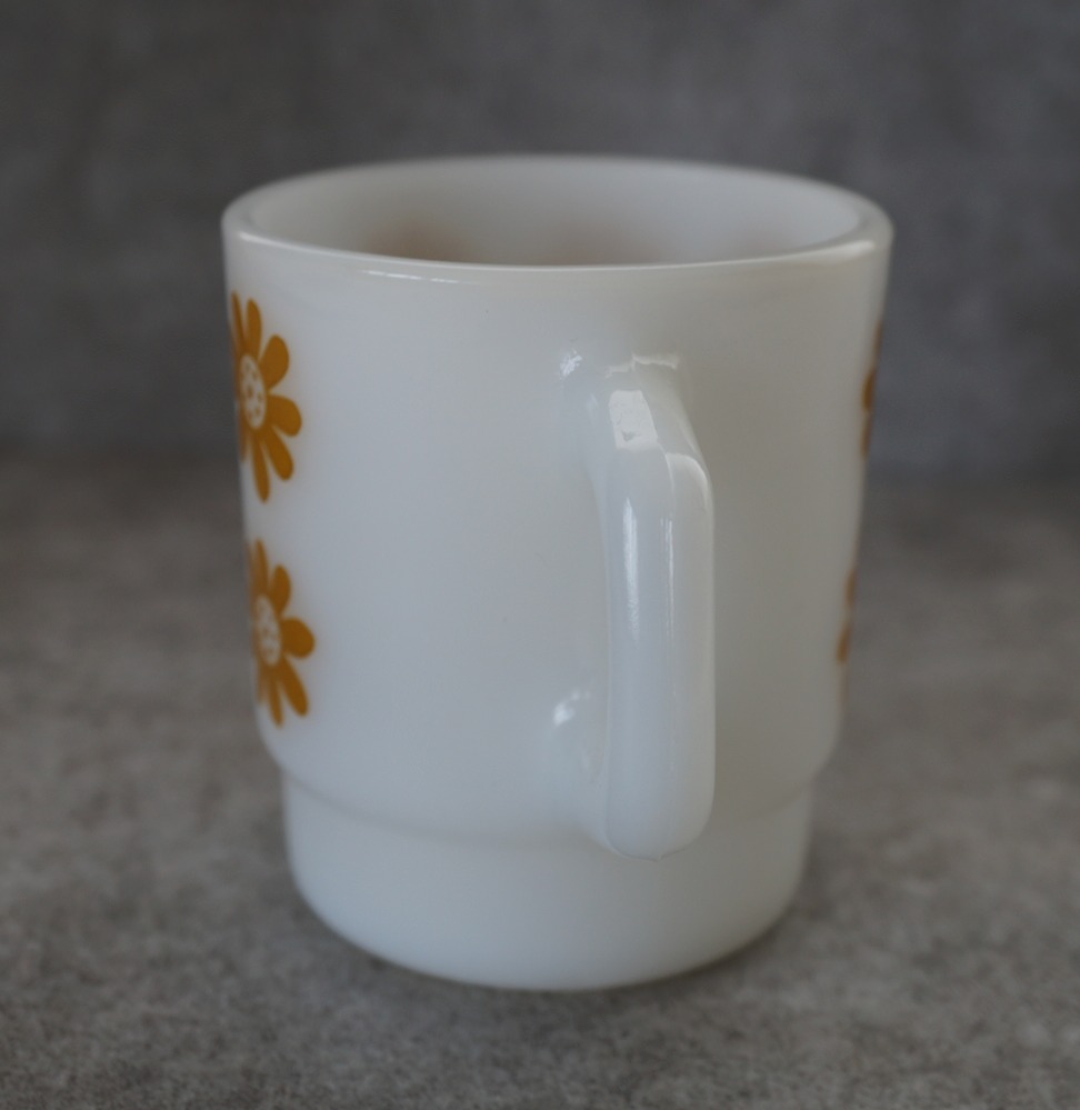 U.S.A. vintage Fire-king Mug Daisy Head アメリカヴィンテージ