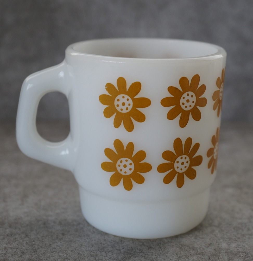 U.S.A. vintage Fire-king Mug Daisy Head アメリカヴィンテージ 