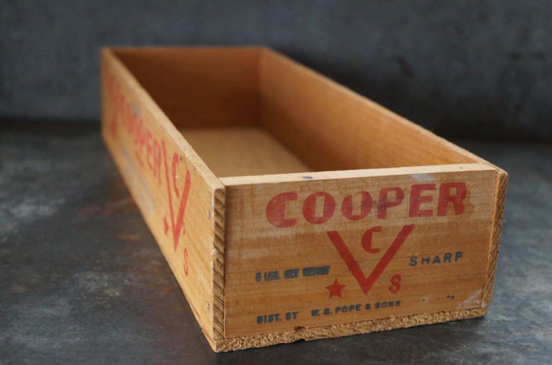 USA antique COOPER BRAND Cheese Box アメリカアンティーク 木製 