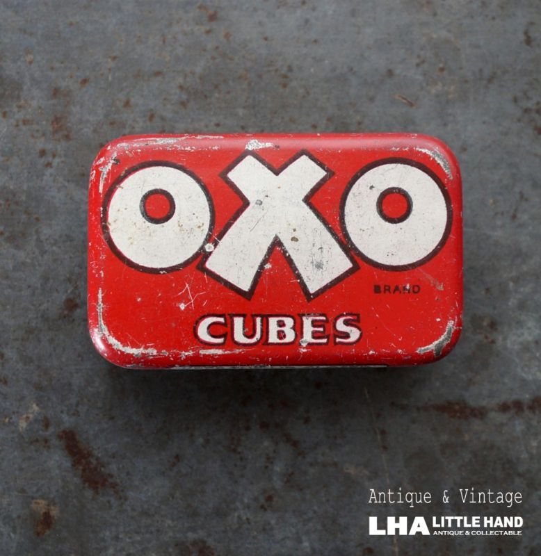 画像1: ENGLAND antique OXO TIN イギリスアンティーク 小さな OXO オクソ缶 ヴィンテージ 1930's