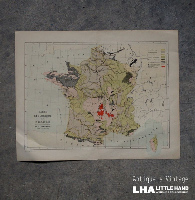 FRANCE antique MAP フランスアンティーク マップ 地図 ヴィンテージ