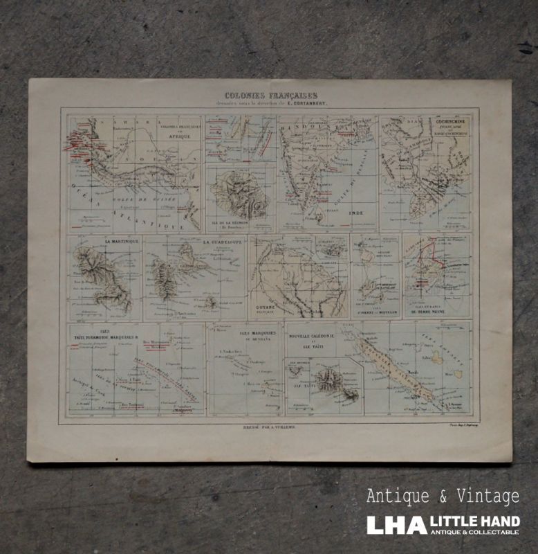 画像1: FRANCE antique MAP フランスアンティーク マップ 地図 ヴィンテージ  ビンテージ 1860-1900's