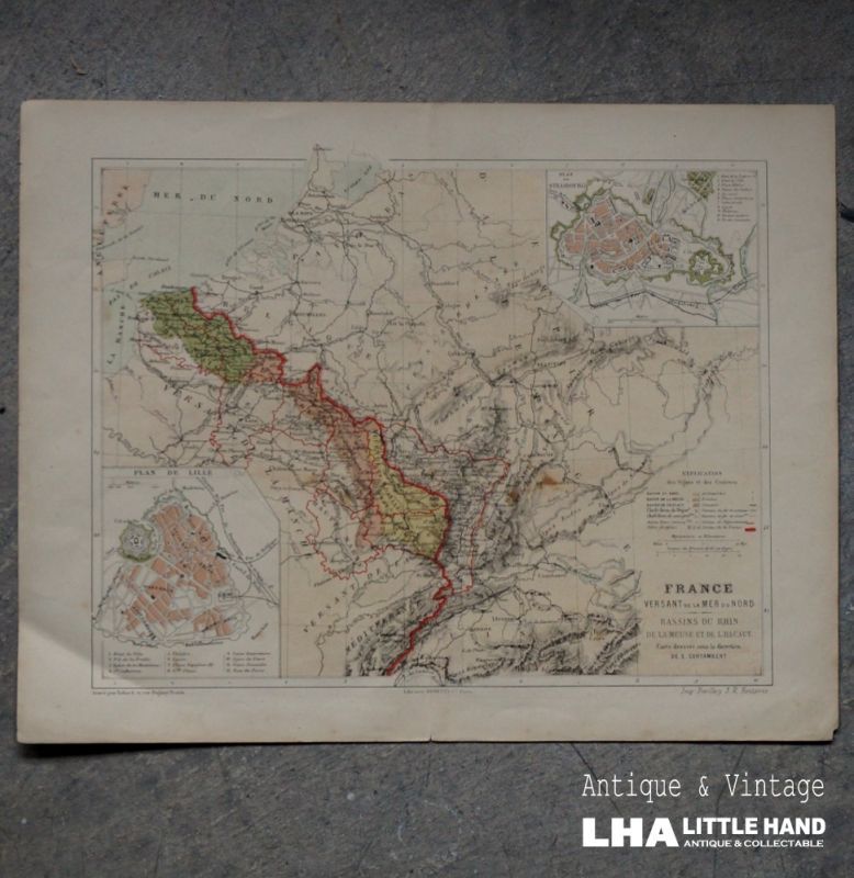 FRANCE antique MAP フランスアンティーク マップ 地図 ヴィンテージ