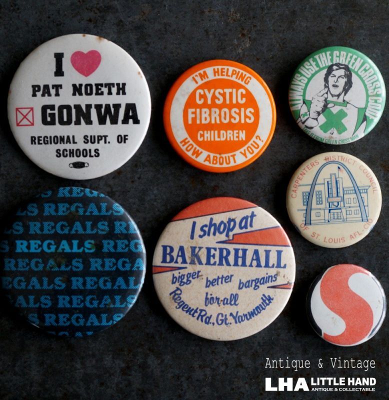 ENGLAND & U.S.A. antique BADGES 7pcs イギリス&アメリカアンティーク