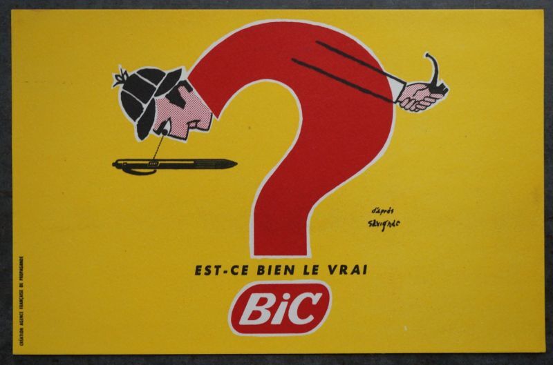 画像2: FRANCE antique フランスアンティーク BUVARD ビュバー BiC Savignac【レイモンド サヴィニャック】 ヴィンテージ 1950-70's 