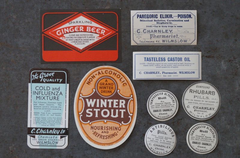 画像2: ENGLAND antique Medical & Drink Bottle Labels 9pcs イギリスアンティーク メディカル・ドリンク ボトルラベル ヴィンテージ 9枚SET デッドストック未使用品 1920-60's