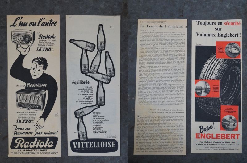 画像2: FRANCE antique ART PAPER  フランスアンティーク 広告アート紙 2枚セット ヴィンテージ 広告 ポスター 1950-60's