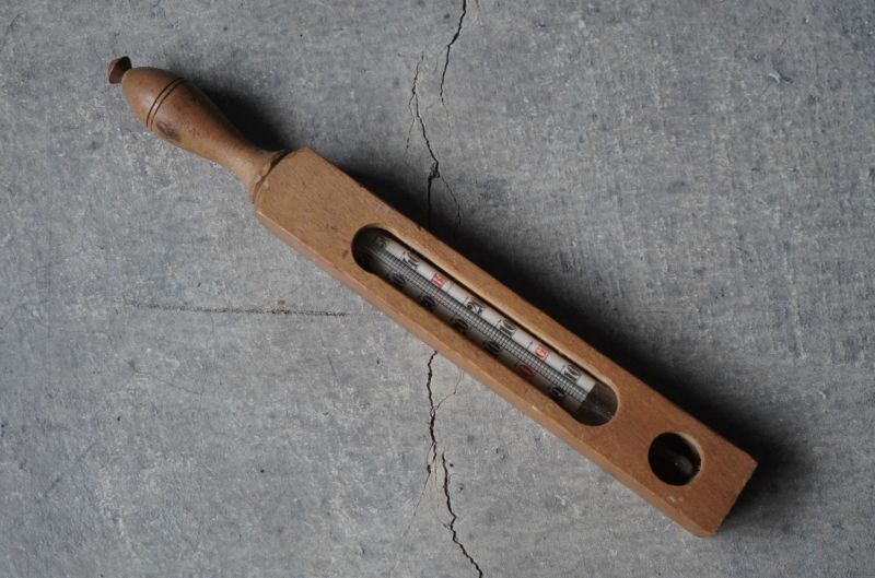 画像4: FRANCE antique Wooden Thermometer フランスアンティーク 木製温度計 サーモメーター 1920-50's
