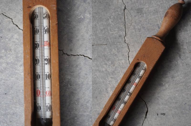 画像3: FRANCE antique Wooden Thermometer フランスアンティーク 木製温度計 サーモメーター 1920-50's