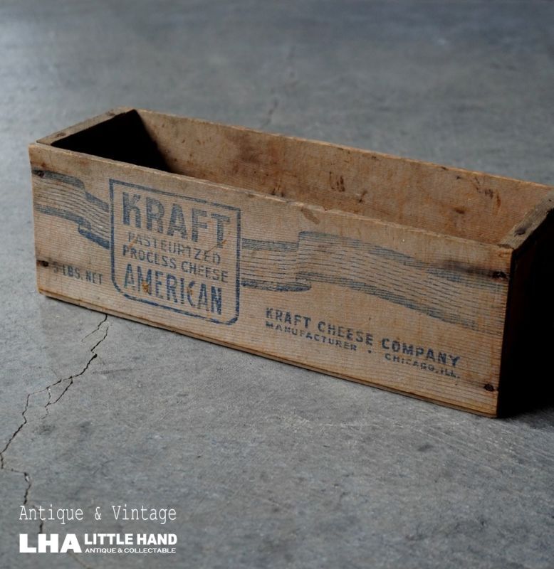 画像1: USA antique KRAFT Cheese Box アメリカアンティーク KRAFT クラフト 木製チーズボックス  ヴィンテージ 木箱 1930-1940's