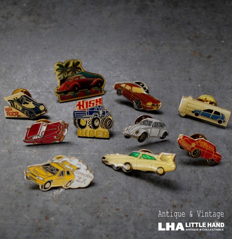 画像1: FRANCE antique PINS Pin Badge 10pcs フランスアンティーク ピンズ ピンバッジ 10個 CAR 車 自動車 ヴィンテージ 1980-90's