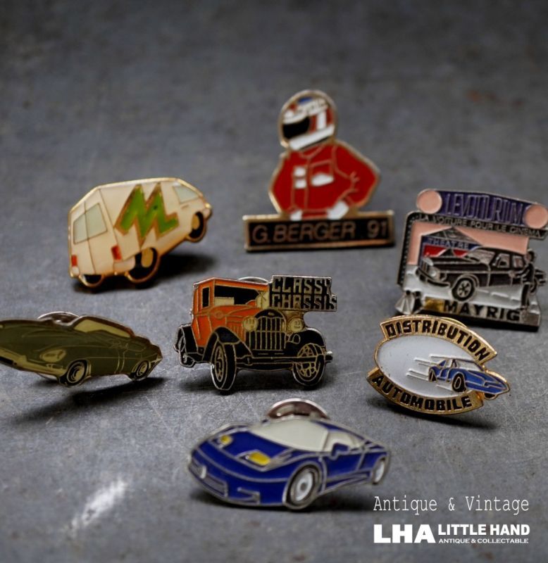 画像1: FRANCE antique PINS Pin Badge 7pcs フランスアンティーク ピンズ ピンバッジ 7個 CAR 車 自動車 ヴィンテージ 1980-90's