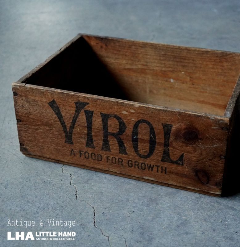 画像1: 【RARE】ENGLAND antique VIROL BOX イギリスアンティーク 木製 ウッドボックス 木箱 1910-30's  