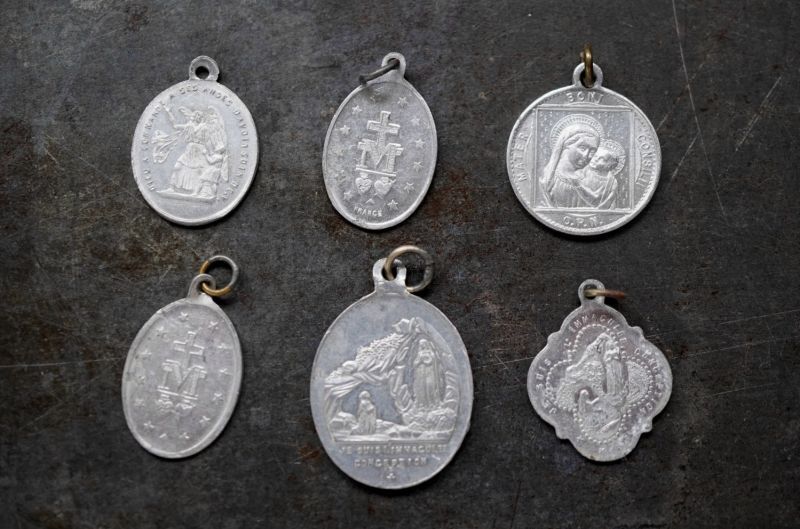 画像3: FRANCE antique MEDAILLE 6pcs フランスアンティーク メダイユ 6個セット ロザリオ  1930-50's