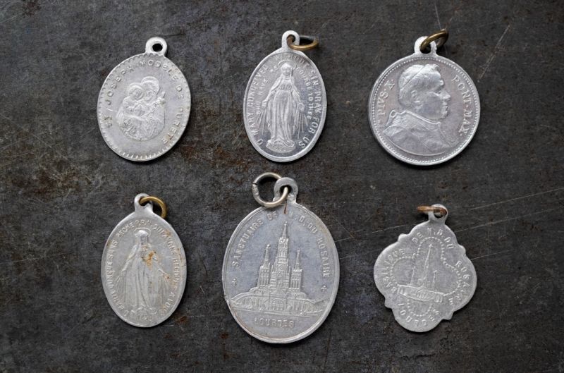 画像2: FRANCE antique MEDAILLE 6pcs フランスアンティーク メダイユ 6個セット ロザリオ  1930-50's