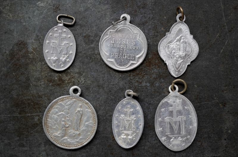 画像3: FRANCE antique MEDAILLE 6pcs フランスアンティーク メダイユ 6個セット ロザリオ  1930-50's