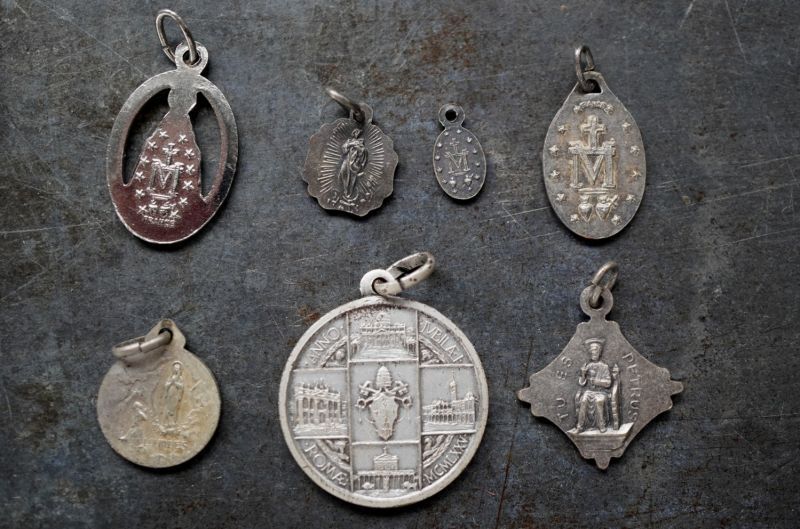 画像3: FRANCE antique MEDAILLE 7pcs フランスアンティーク メダイユ 7個セット ロザリオ  1930-50's