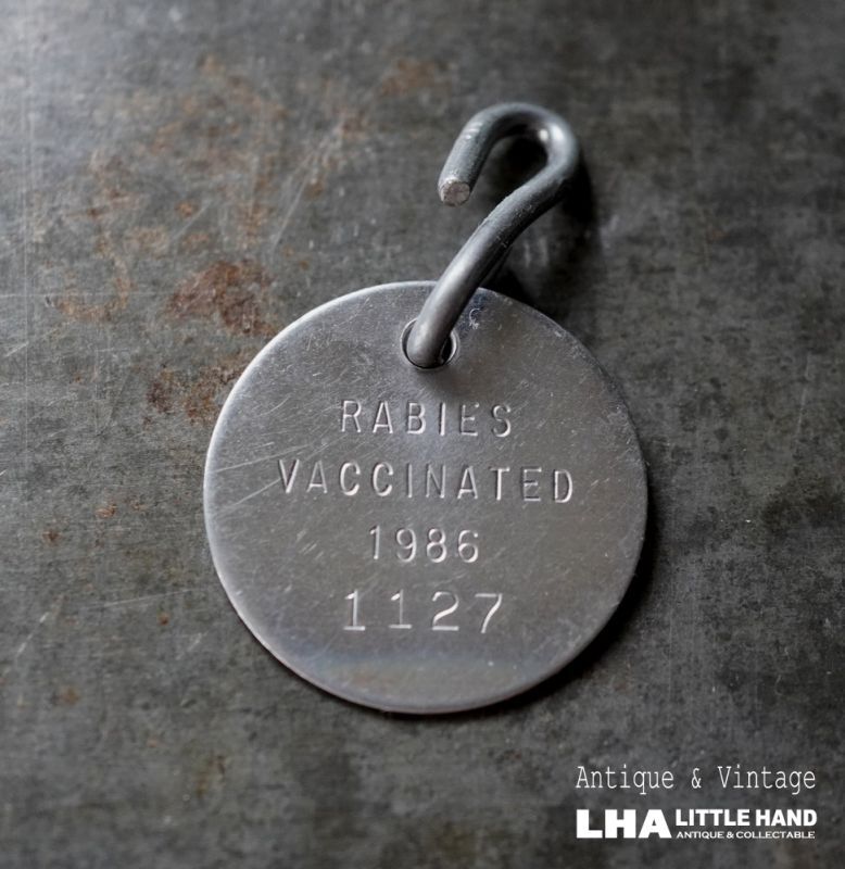 画像2: U.S.A. antique Dog Tag アメリカアンティーク ヴィンテージ ドッグタグ 1986's ロゴ入 ナンバープレート ナンバータグ タグ