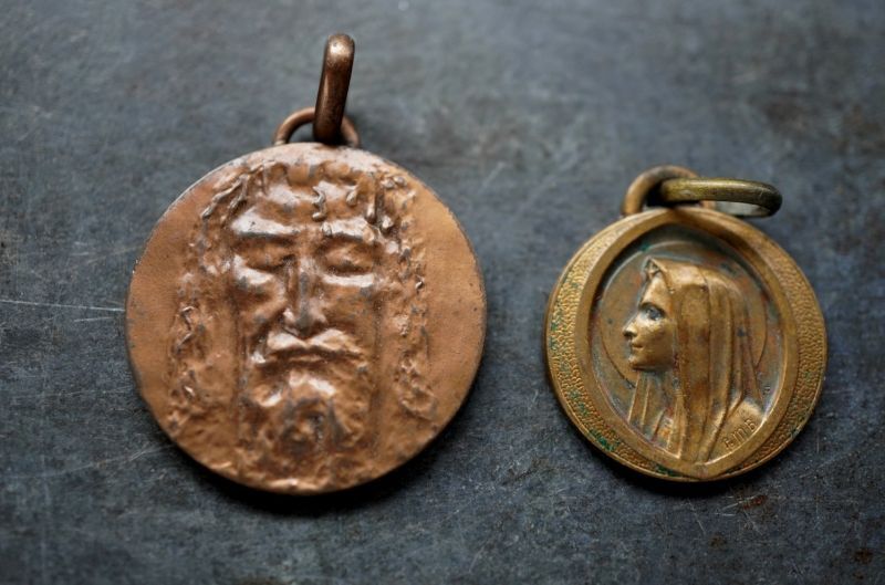 画像2: FRANCE antique MEDAILLE 2pcs フランスアンティーク メダイユ 2個セット ロザリオ  1930-50's