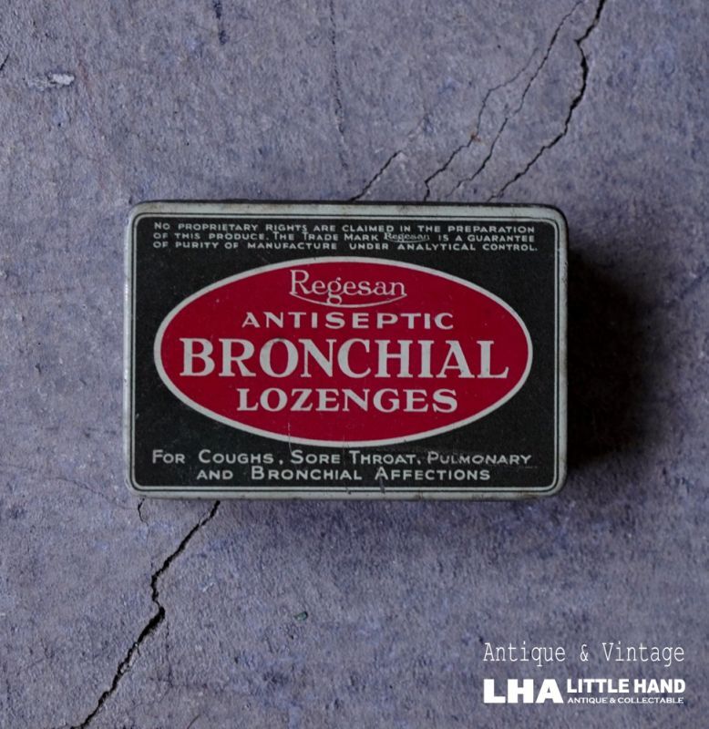 画像1: ENGLAND antique Boots BRONCHIAL LOZENGES TIN イギリスアンティーク ティン缶 ブリキ缶 1920-30's