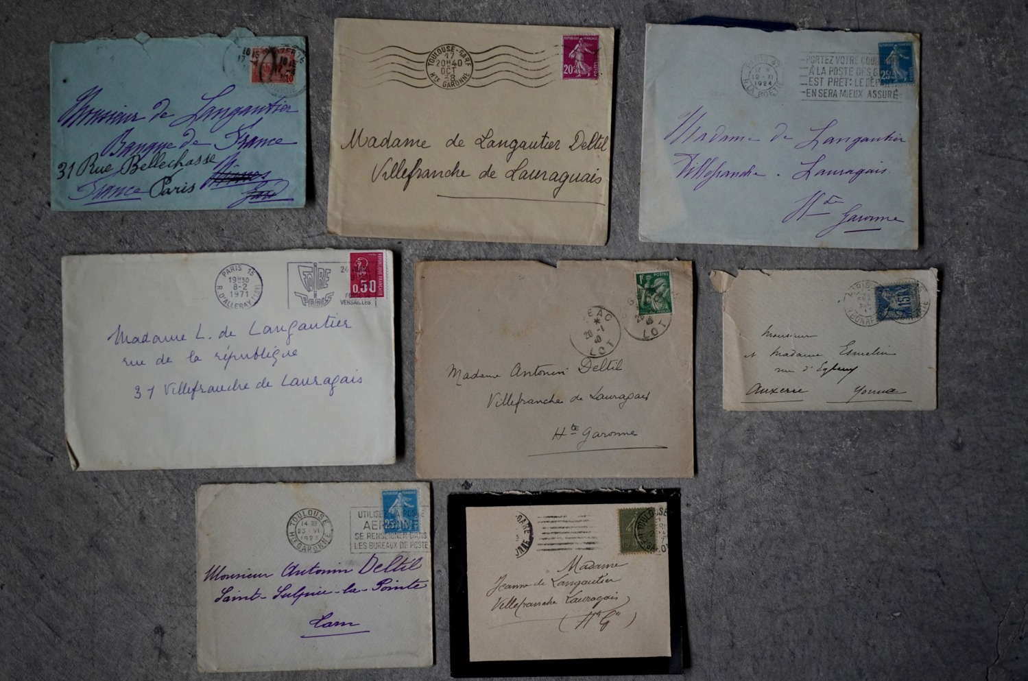 画像3: FRANCE antique LETTER 8pcs フランスアンティー レター 封筒 8枚セット  ヴィンテージ  ビンテージ 1910-1970's