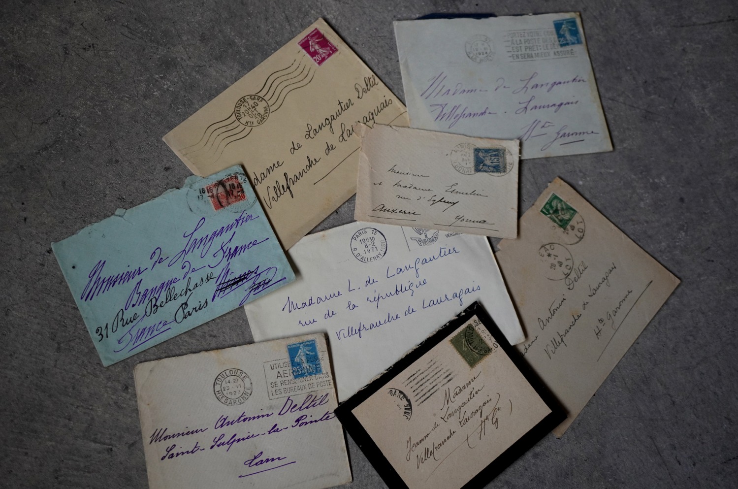 画像2: FRANCE antique LETTER 8pcs フランスアンティー レター 封筒 8枚セット  ヴィンテージ  ビンテージ 1910-1970's