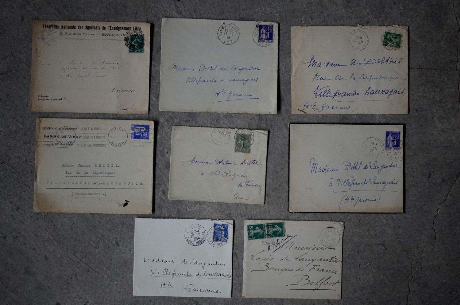 画像3: FRANCE antique LETTER 8pcs フランスアンティー レター 封筒 8枚セット  ヴィンテージ  ビンテージ 1910-1970's