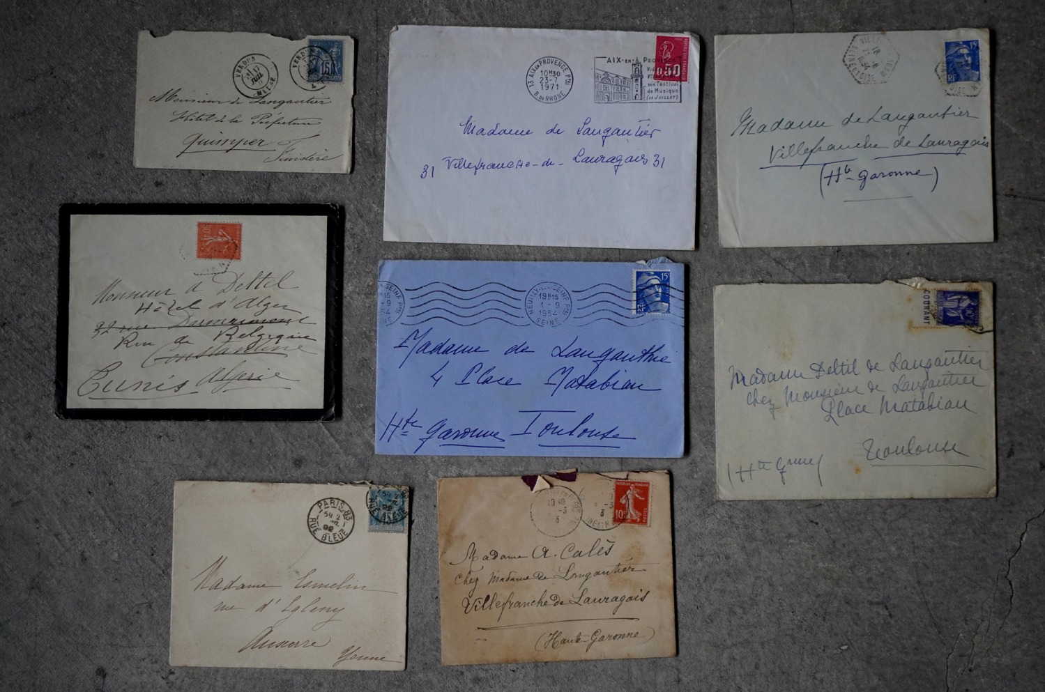 画像3: FRANCE antique LETTER 8pcs フランスアンティー レター 封筒 8枚セット  ヴィンテージ  ビンテージ 1910-1970's