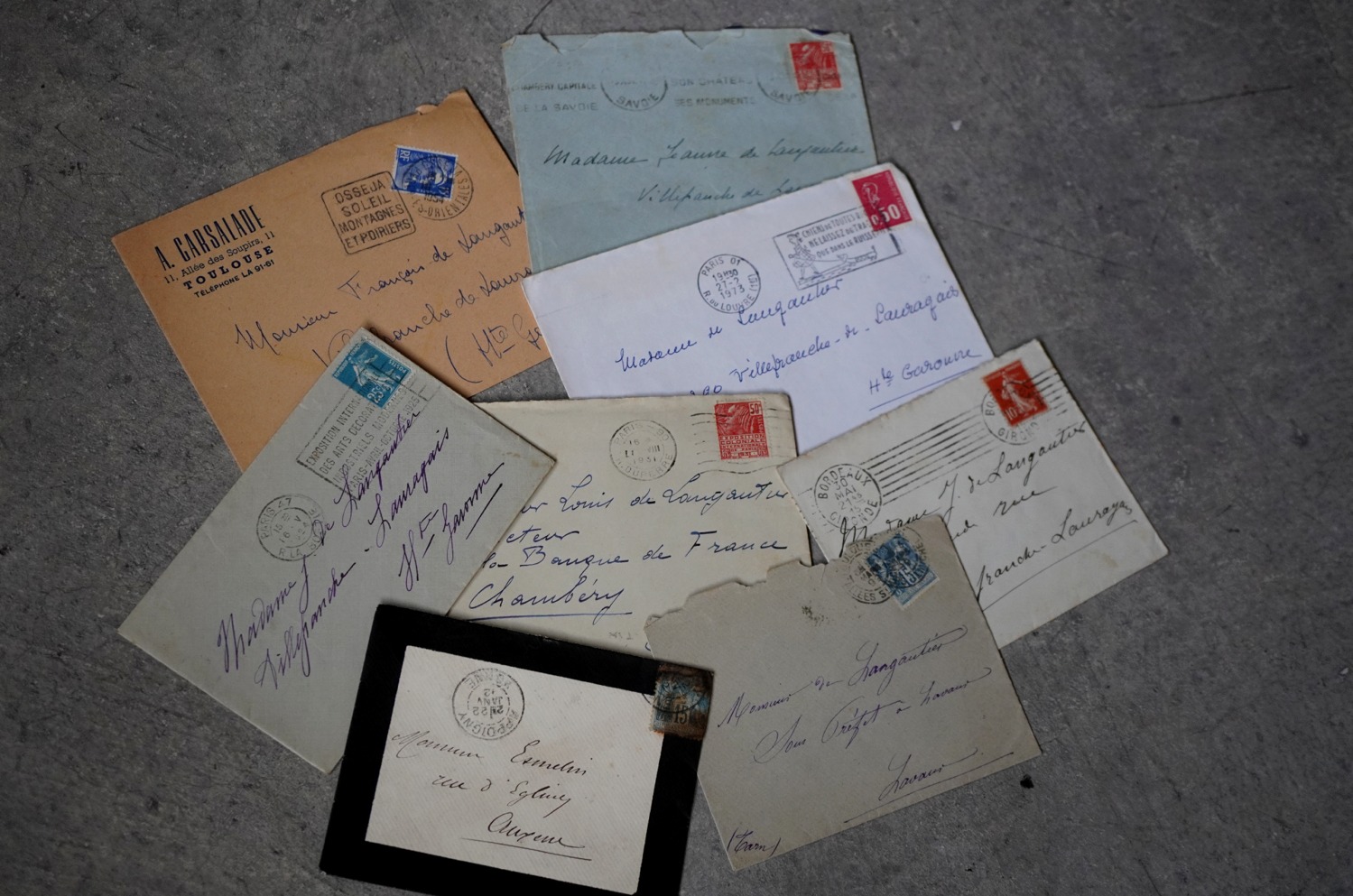 画像2: FRANCE antique LETTER 8pcs フランスアンティー レター 封筒 8枚セット  ヴィンテージ  ビンテージ 1910-1970's