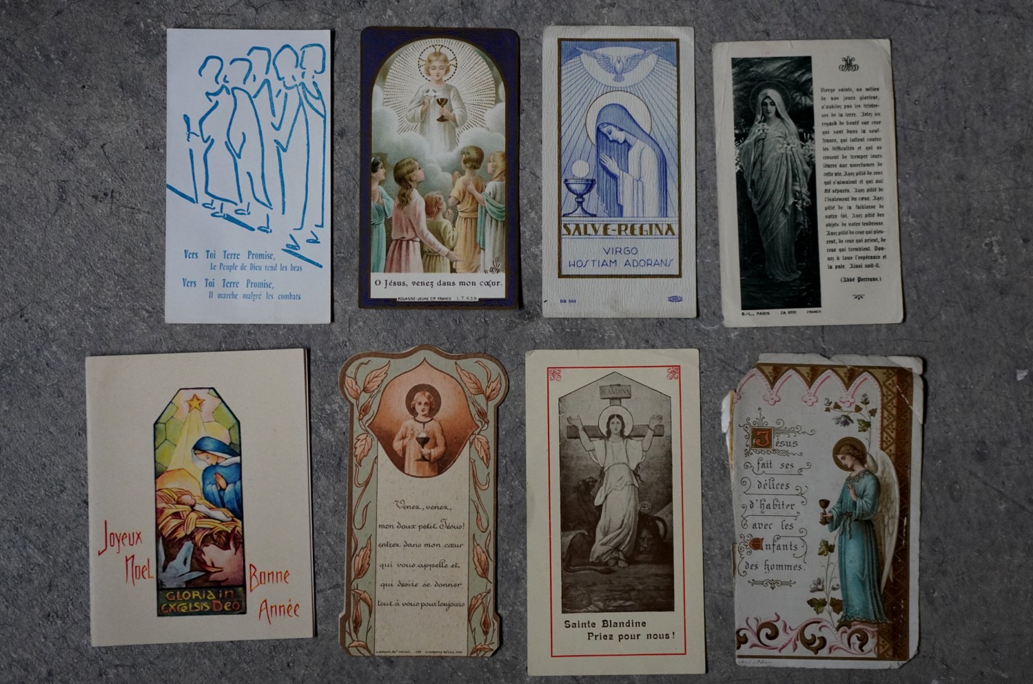 画像3: FRANCE antique HOLY CARDS 8pcs フランスアンティー ホーリーカード 8枚セット 聖書  ヴィンテージ  ビンテージ 1920-1970's