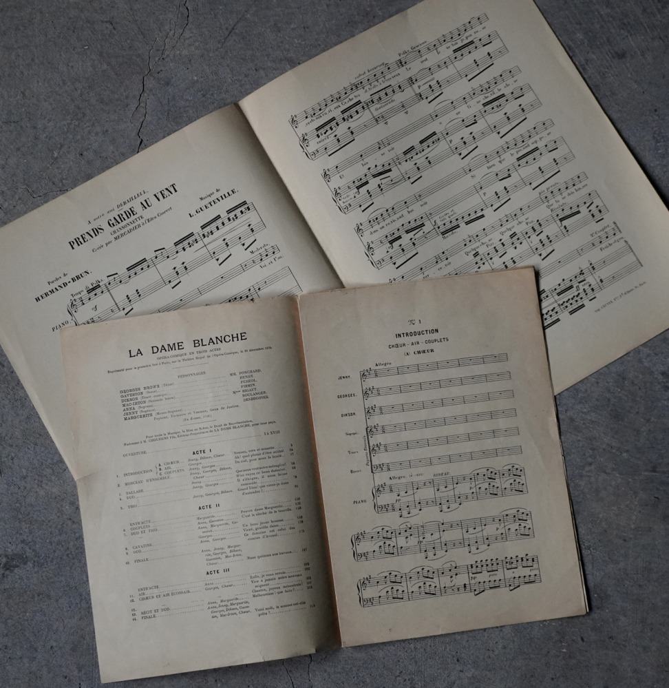 画像1: FRANCE antique Sheet Music 2pcs フランスアンティーク 楽譜 譜面 2SET ヴィンテージ 1920-60's