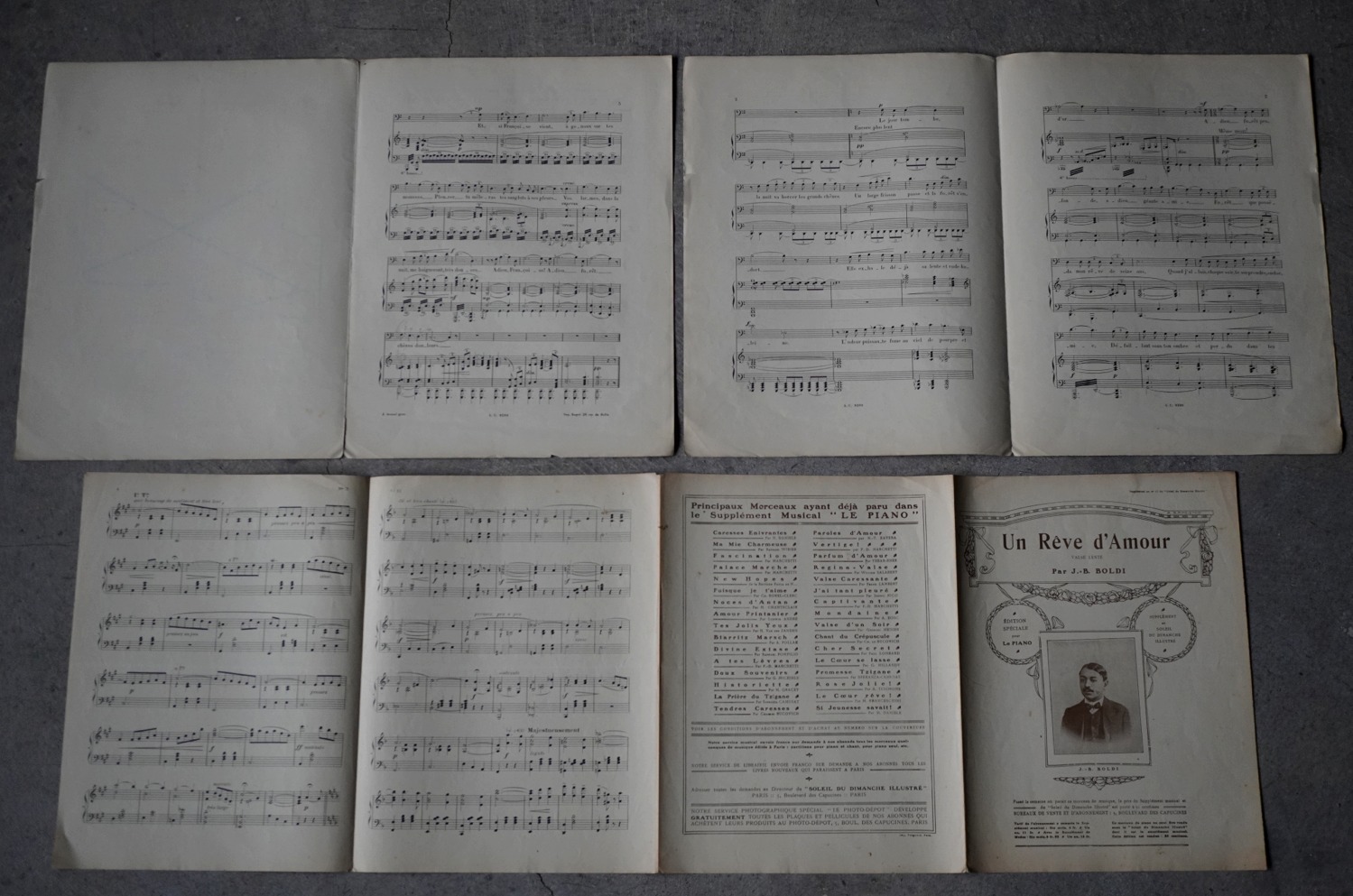 画像4: FRANCE antique Sheet Music 2pcs フランスアンティーク 楽譜 譜面 2SET ヴィンテージ 1920-60's