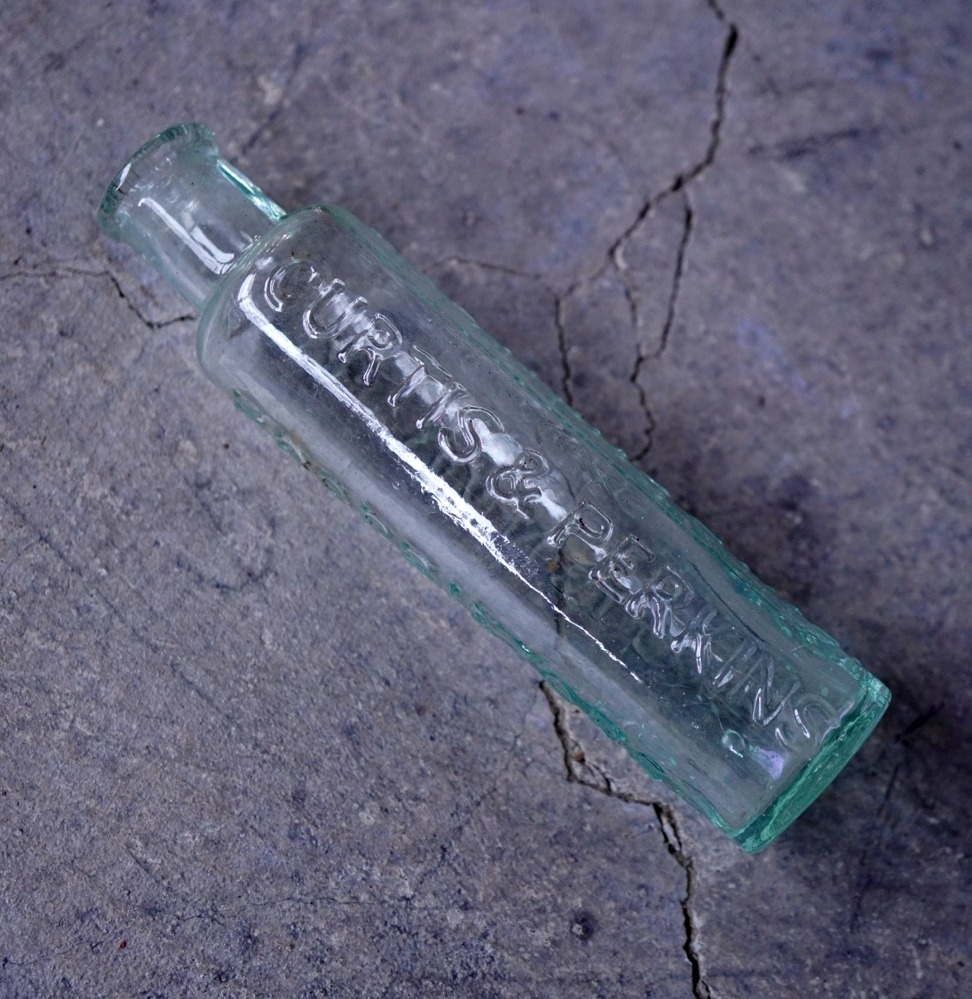 画像1: ENGLAND antique Glass Bottle イギリスアンティーク ガラスボトル H12.3cm ガラス瓶 1900-20's