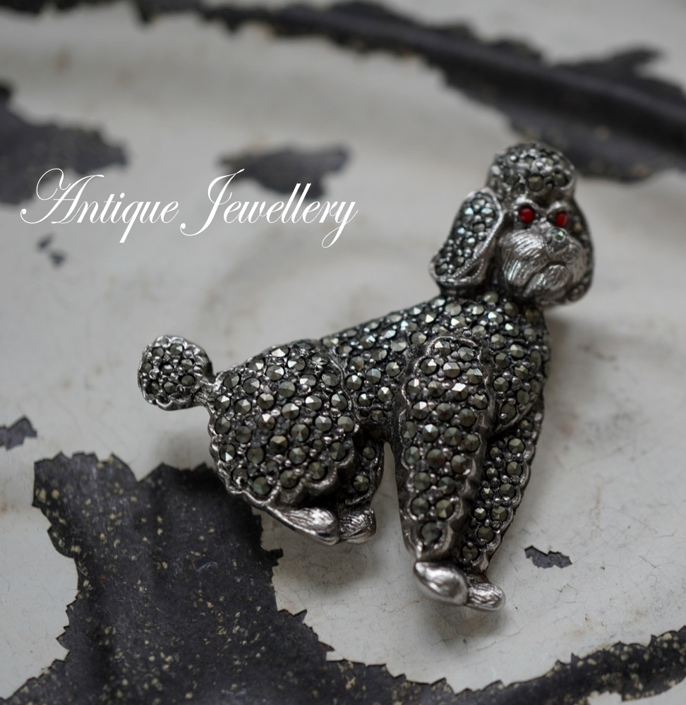 画像1: ENGLAND antique PAN Brooch イギリスアンティーク DOG 犬 ドッグ ブローチ コスチュームジュエリー ヴィンテージ ブローチ 1950-80's 