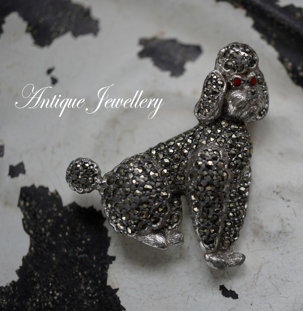 画像1: ENGLAND antique PAN Brooch イギリスアンティーク DOG 犬 ドッグ ブローチ コスチュームジュエリー ヴィンテージ ブローチ 1950-80's 